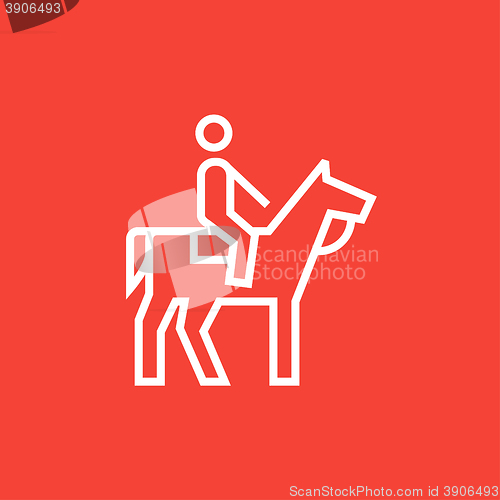 Image of Horse riding line icon.