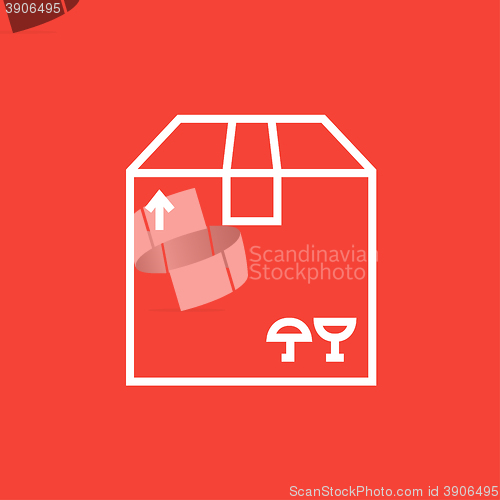 Image of Carton package box line icon.