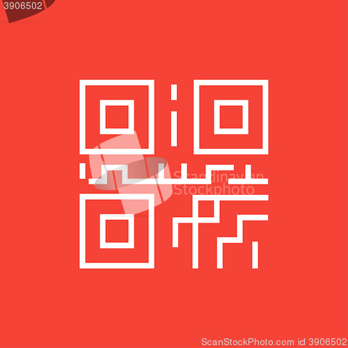 Image of QR code line icon.