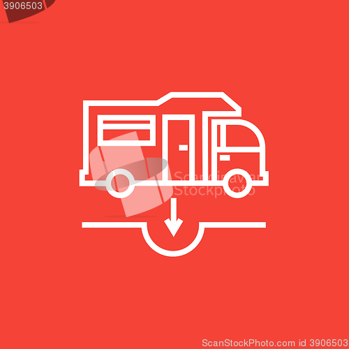 Image of Motorhome and sump line icon.