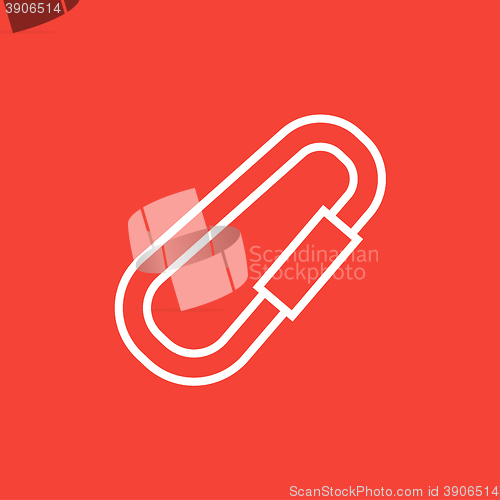 Image of Climbing carabiner line icon.