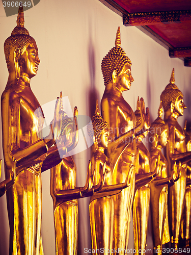 Image of Sitting Buddha statues, Thailand