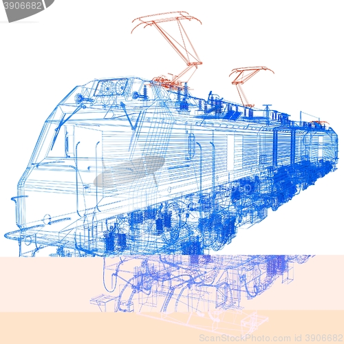 Image of train.3D illustration