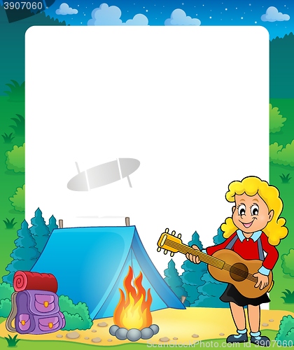 Image of Summer frame with girl guitar player