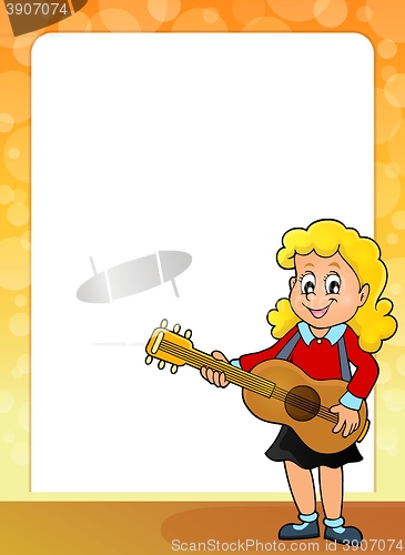 Image of Stylized frame with girl guitar player