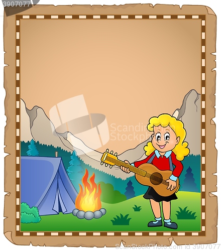 Image of Parchment with girl guitarist in camp 2