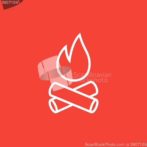 Image of Campfire line icon.