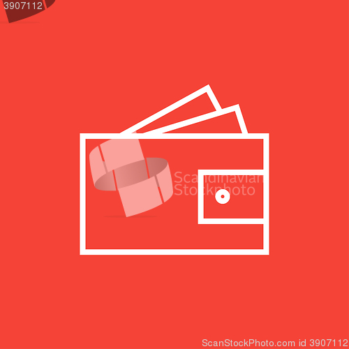 Image of Wallet with money line icon.