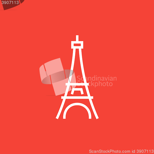 Image of Eiffel Tower line icon.