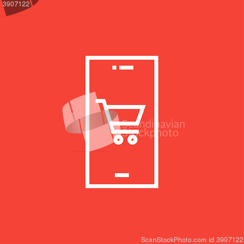 Image of Online shopping line icon.