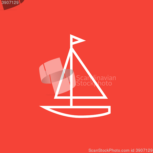 Image of Sailboat line icon.