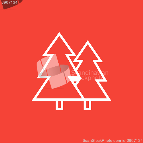 Image of Pine trees line icon.