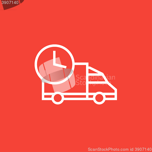 Image of Delivery truck line icon.