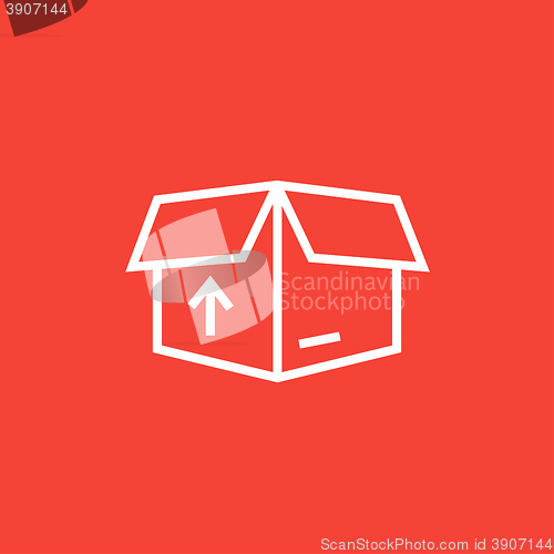 Image of Carton package box line icon.