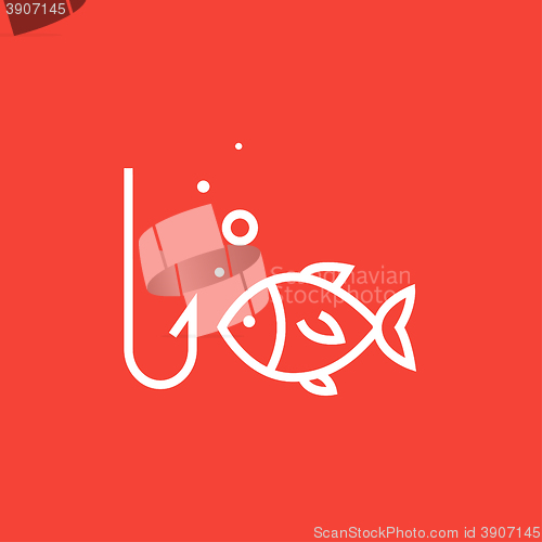 Image of Fish with hook line icon.