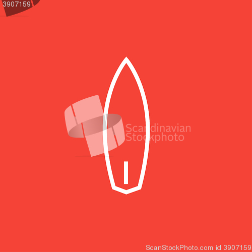 Image of Surfboard line icon.