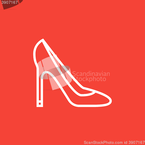 Image of Heel shoe line icon.