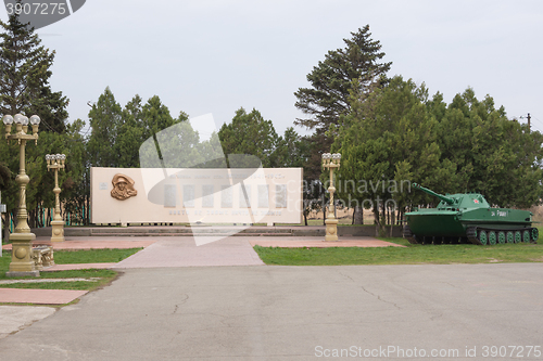 Image of Vityazevo, Russia - March 14, 2016: View of the monument to the fallen soldiers Vityazevo village in the Great Patriotic War 1941-1945