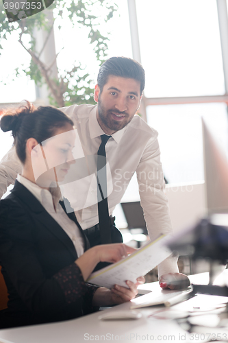 Image of portrait of business couple at office