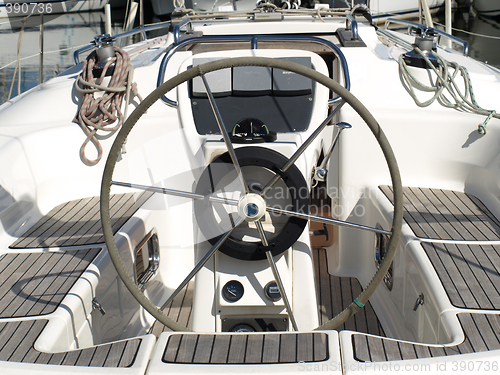 Image of rudder on a luxury yacht