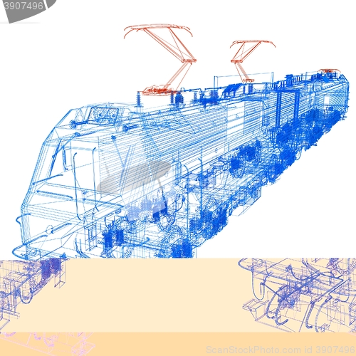 Image of train.3D illustration