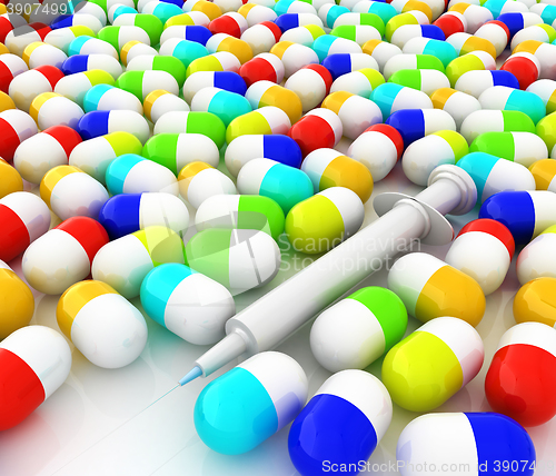 Image of Tablets background. 3D illustration