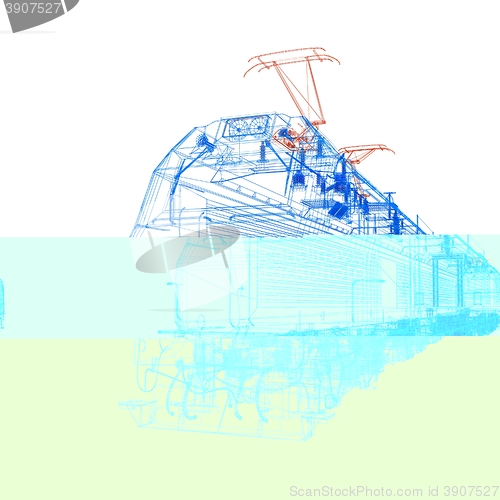 Image of train.3D illustration