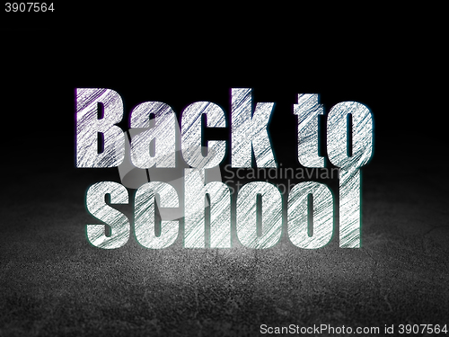 Image of Learning concept: Back to School in grunge dark room