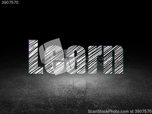 Image of Learning concept: Learn in grunge dark room