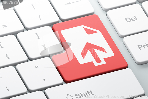 Image of Web design concept: Upload on computer keyboard background