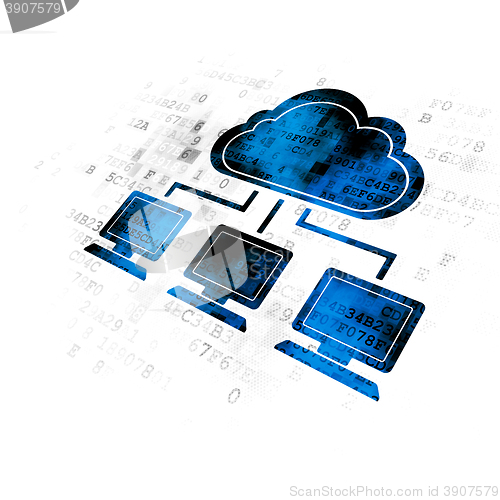 Image of Cloud technology concept: Cloud Network on Digital background