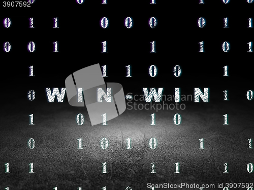 Image of Finance concept: Win-Win in grunge dark room