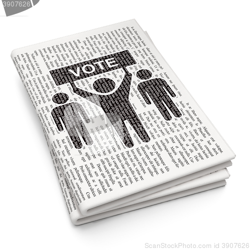 Image of Politics concept: Election Campaign on Newspaper background