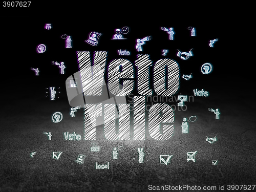 Image of Politics concept: Veto Rule in grunge dark room