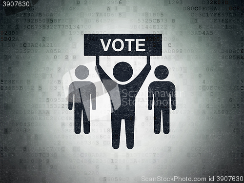 Image of Political concept: Election Campaign on Digital Data Paper background