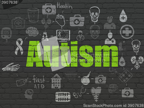 Image of Health concept: Autism on wall background