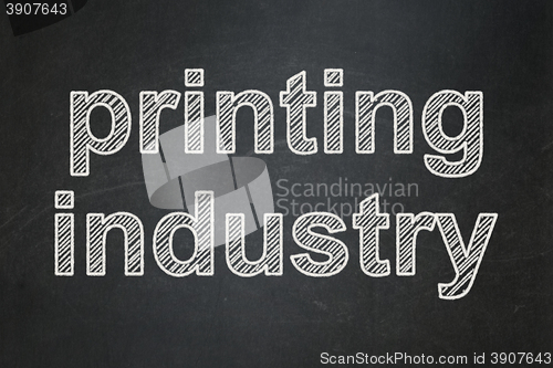 Image of Industry concept: Printing Industry on chalkboard background