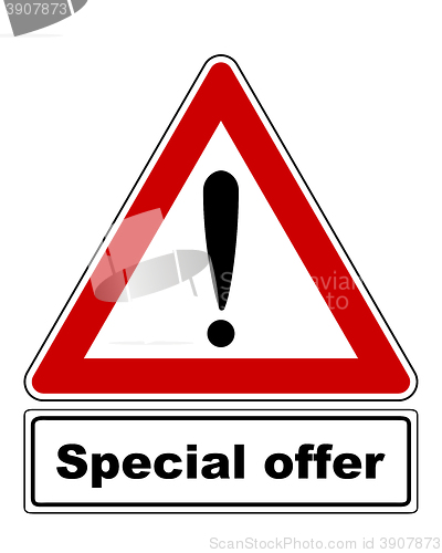 Image of Attention sign with exclamation mark and added information