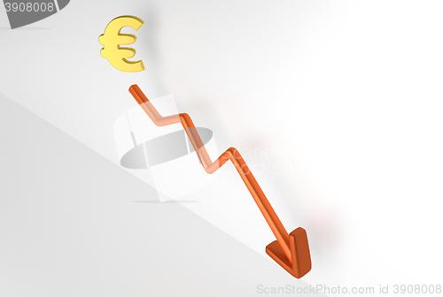 Image of decreasing graph with euro symbol