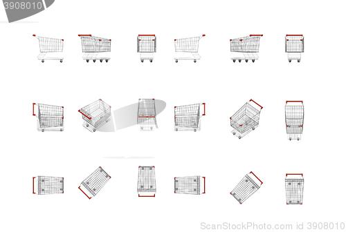 Image of empty supermarket carts