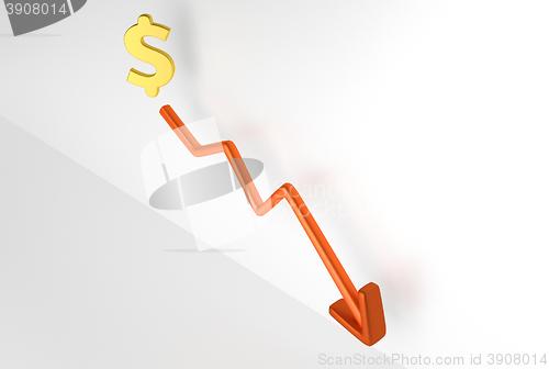 Image of decreasing graph with dollar symbol