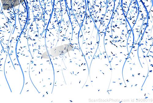 Image of falling blue confetti