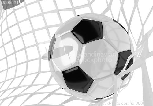 Image of Soccer ball in net