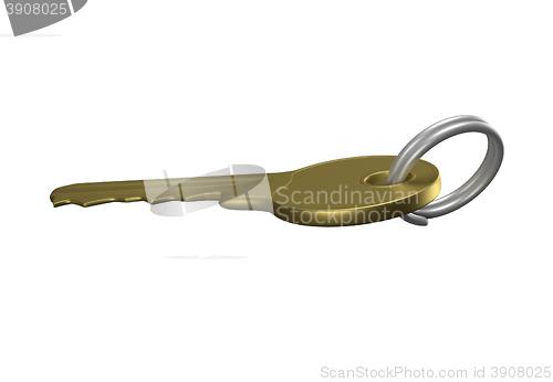 Image of gold key with silver ring