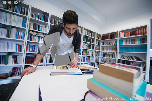 Image of student study  in school library