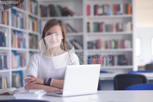 Image of student study in library