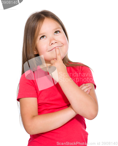 Image of Little girl is thinking about something