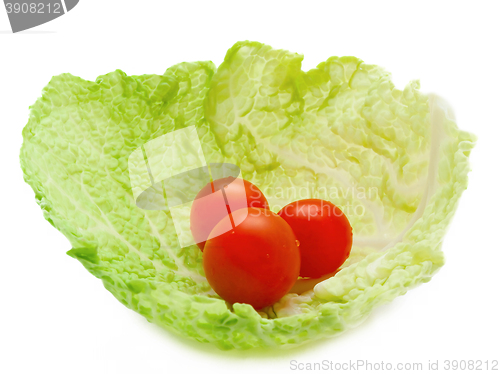 Image of Tomatoes in Cabbage Leaf