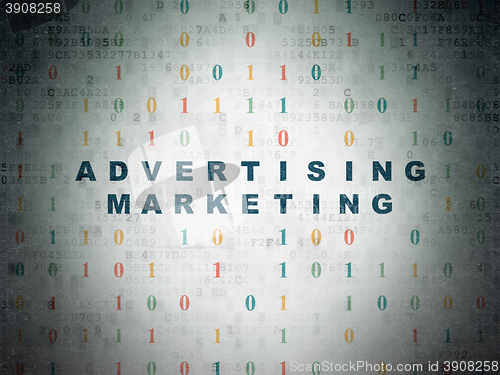 Image of Business concept: Advertising Marketing on Digital Data Paper background