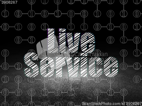 Image of Finance concept: Live Service in grunge dark room